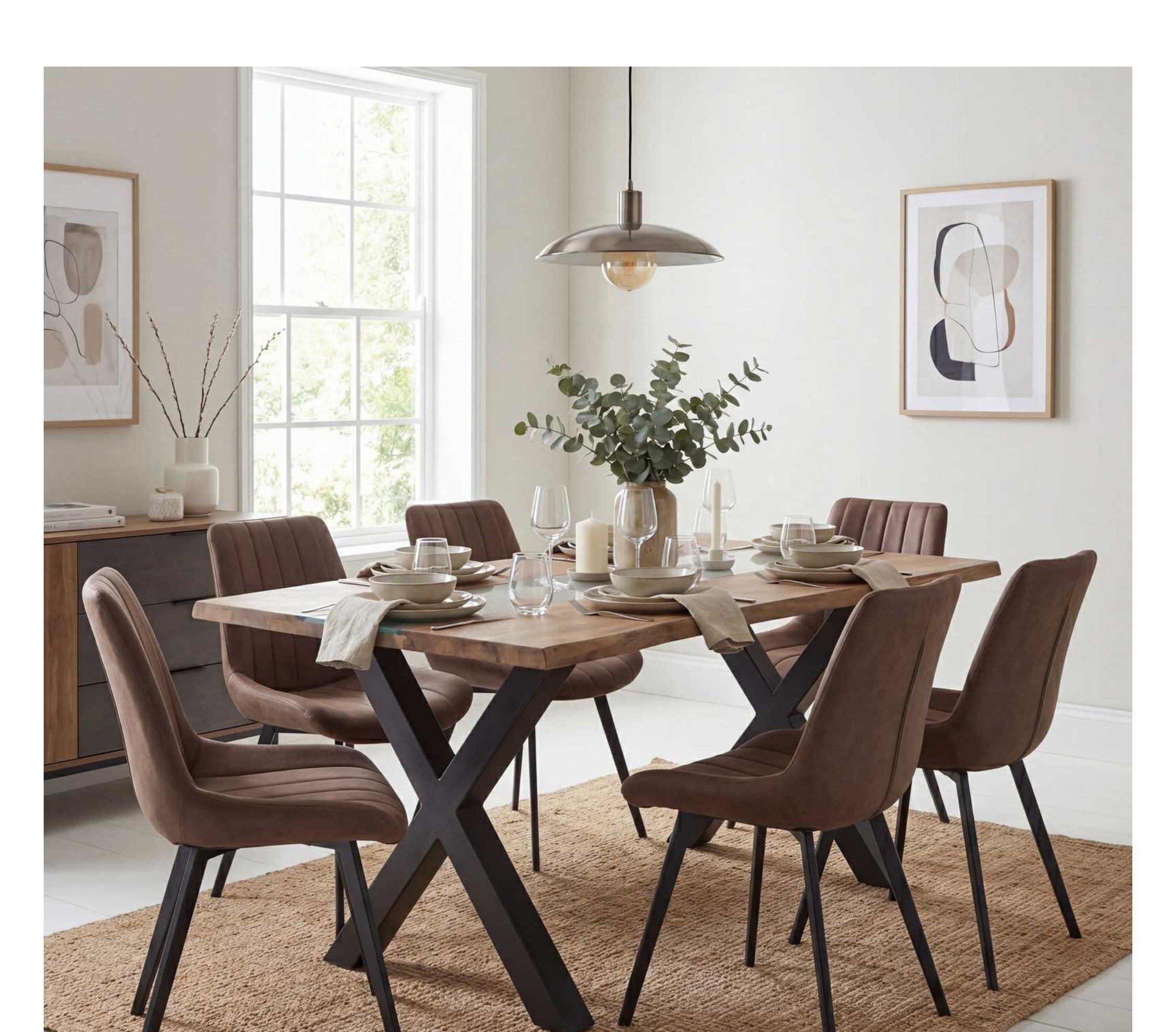 Live Edge Light Acacia River Dining Table